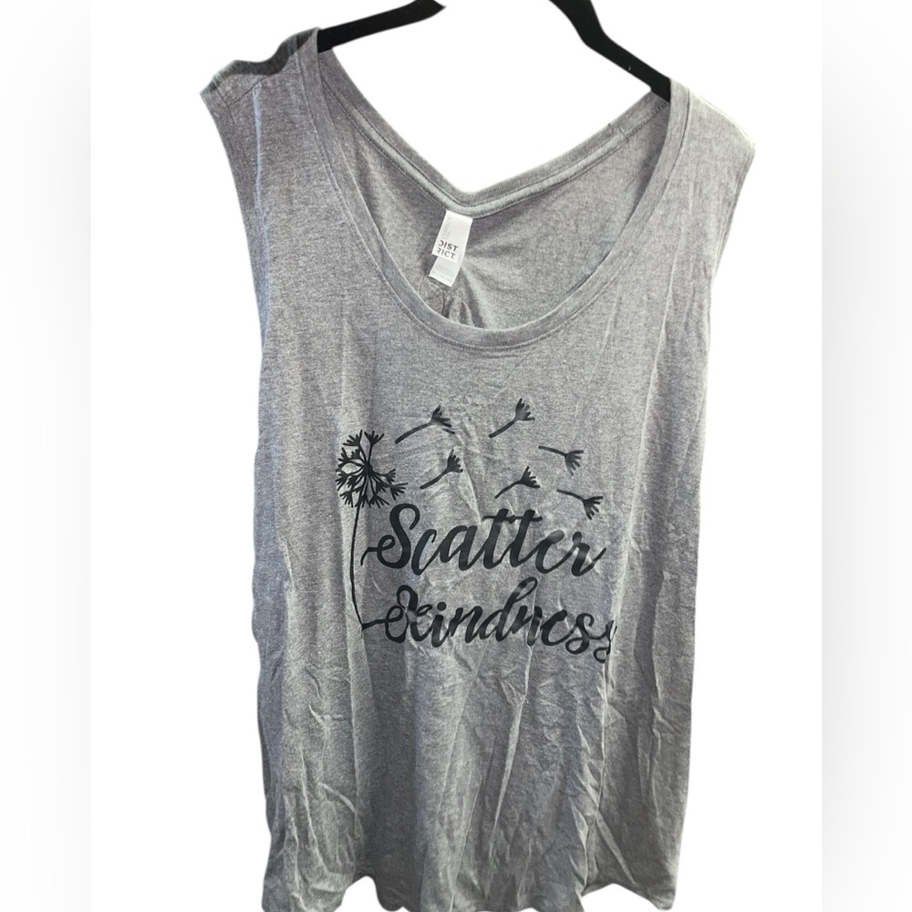 District Gray Muscle Tee with Inspirational Print